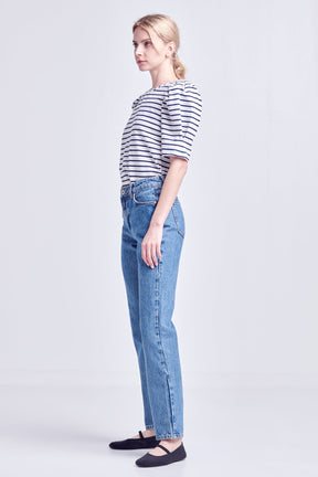 ENGLISH FACTORY - English Factory - Stripe Women Knit Shirt - SHIRTS & BLOUSES available at Objectrare