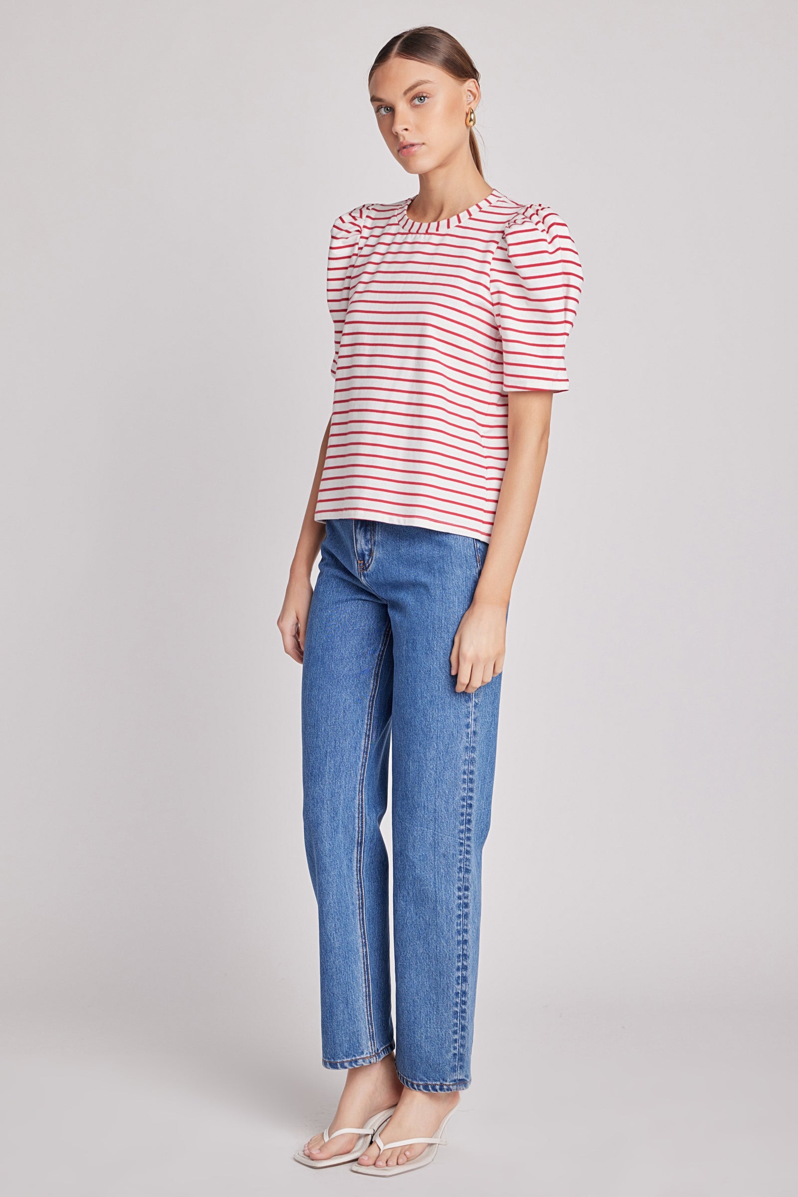Striped Everyday Short Sleeve Jersey Knit T Shirt