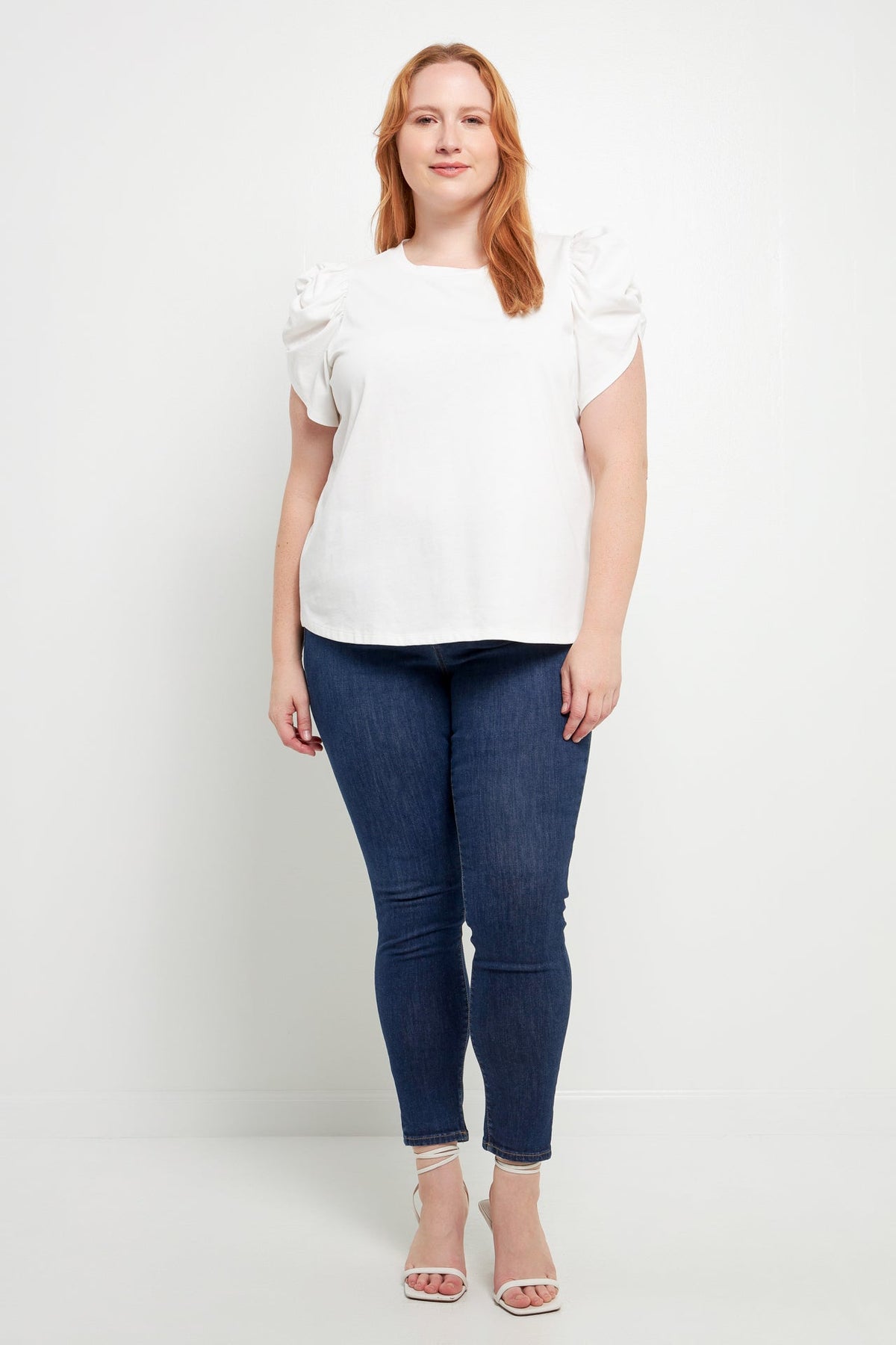 ENGLISH FACTORY - Shirring Sleeve Knit Top - TOPS available at Objectrare