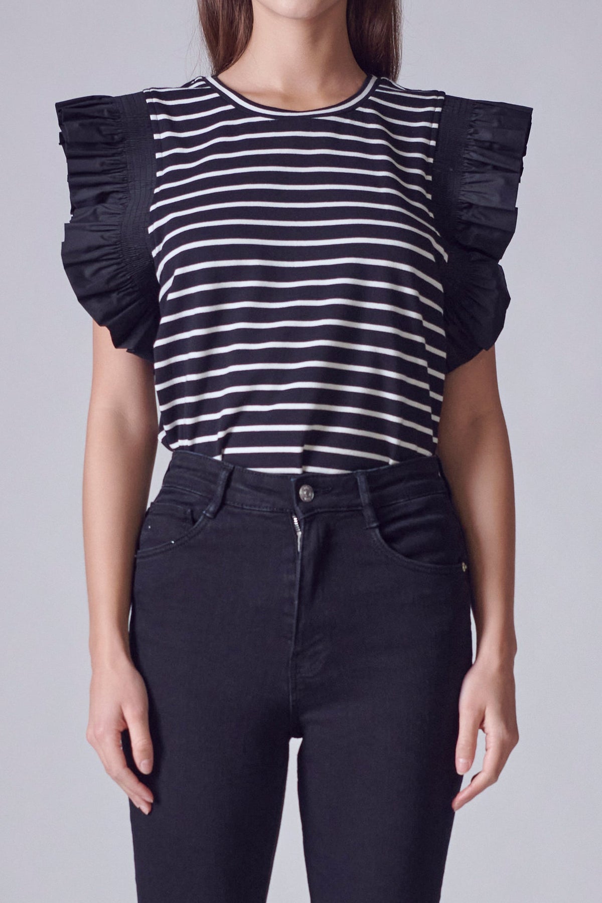 ENGLISH FACTORY - Ruffle Cap Sleeve Top - TOPS available at Objectrare