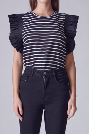 ENGLISH FACTORY - Ruffle Cap Sleeve Top - TOPS available at Objectrare