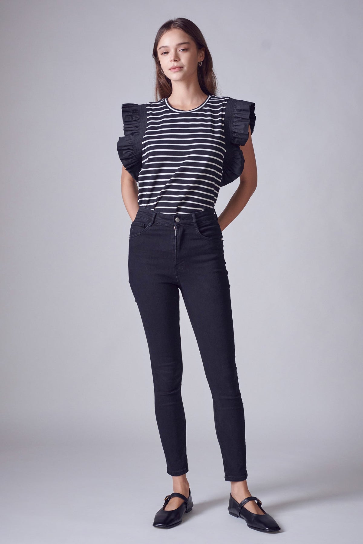 ENGLISH FACTORY - Ruffle Cap Sleeve Top - TOPS available at Objectrare