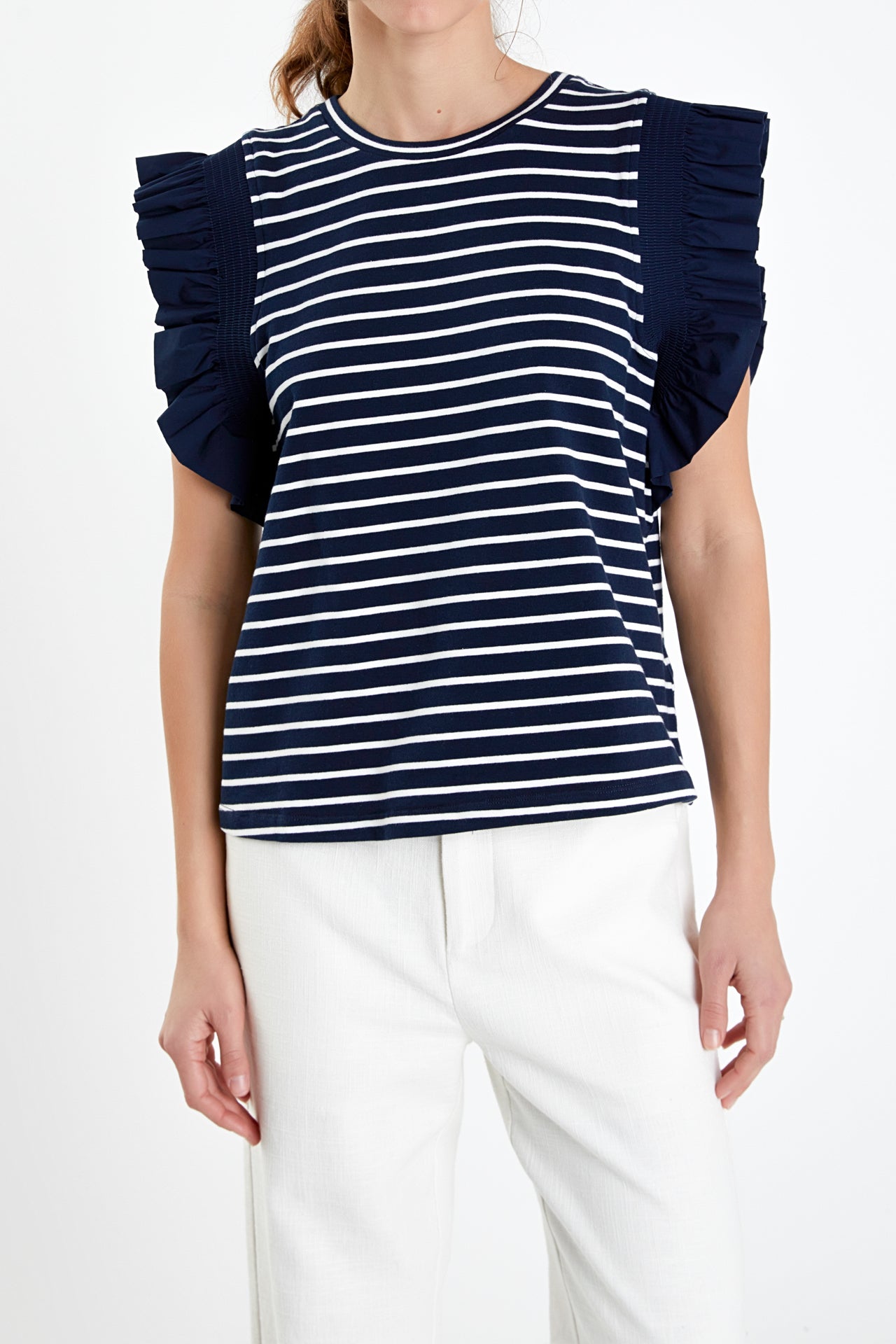ENGLISH FACTORY - Ruffle Cap Sleeve Top - TOPS available at Objectrare
