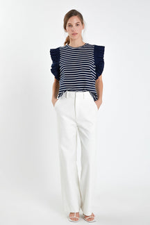 ENGLISH FACTORY - Ruffle Cap Sleeve Top - TOPS available at Objectrare