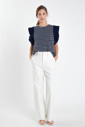 ENGLISH FACTORY - Ruffle Cap Sleeve Top - TOPS available at Objectrare
