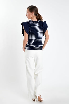 ENGLISH FACTORY - Ruffle Cap Sleeve Top - TOPS available at Objectrare