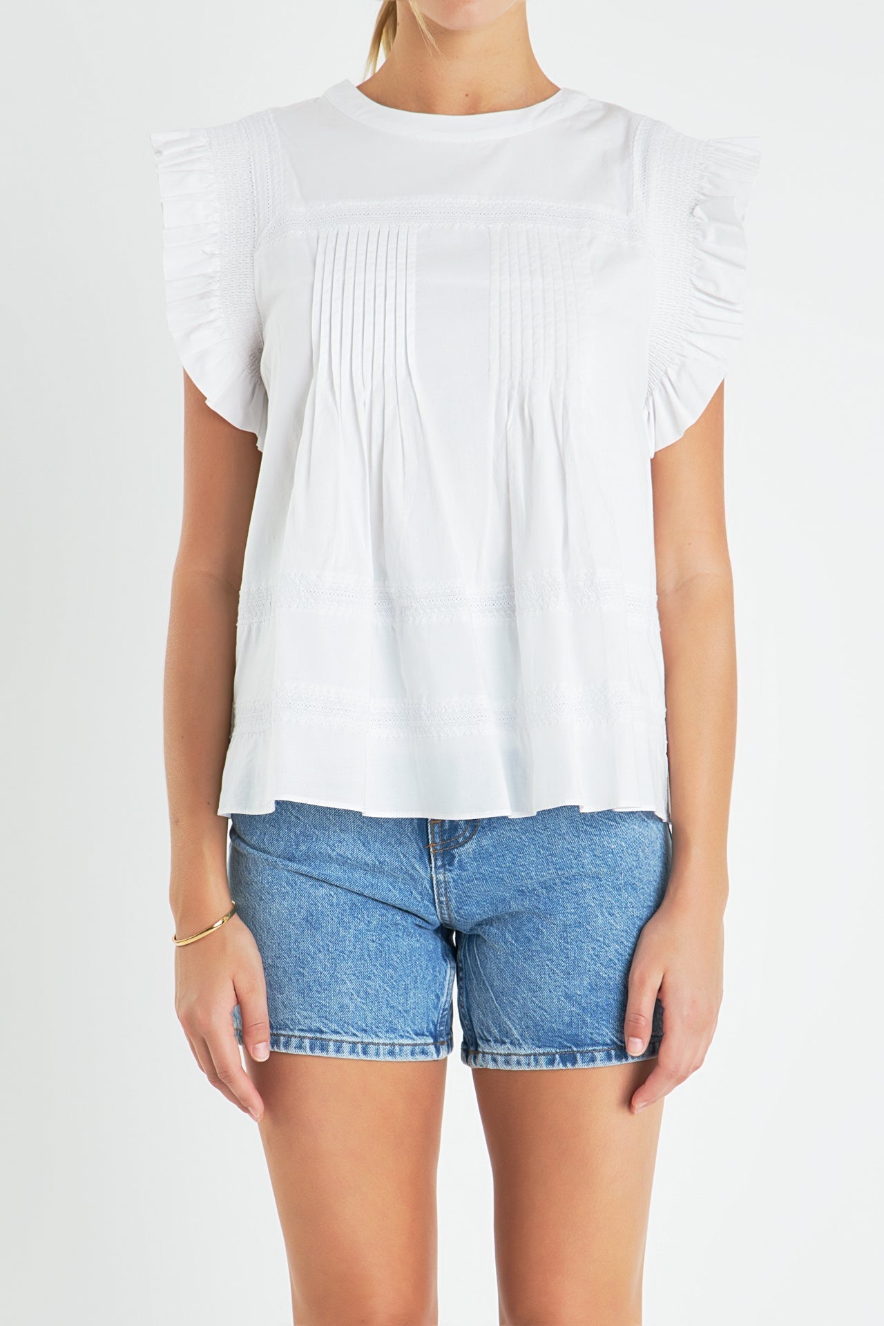 ENGLISH FACTORY - English Factory - Trim Detail Ruffled Top - TOPS available at Objectrare