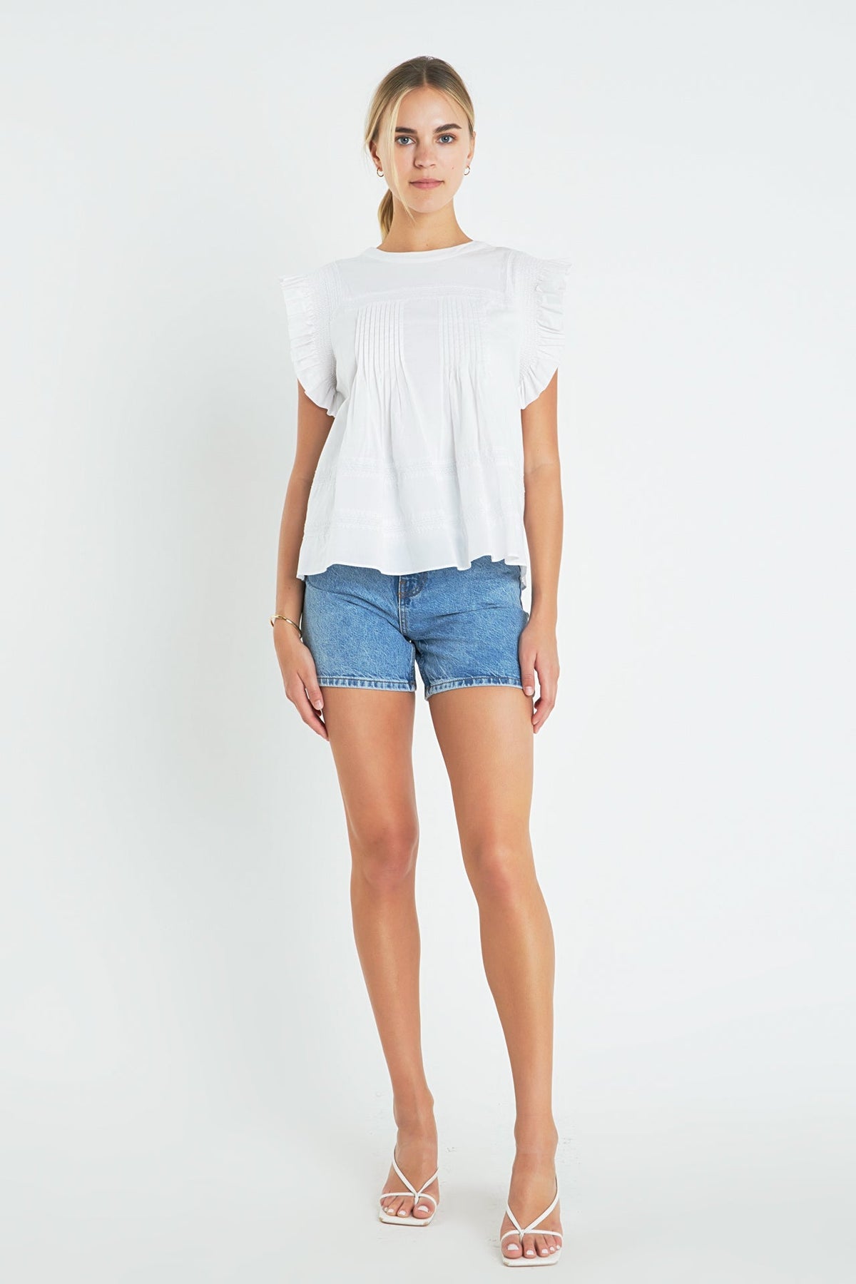 ENGLISH FACTORY - English Factory - Trim Detail Ruffled Top - TOPS available at Objectrare