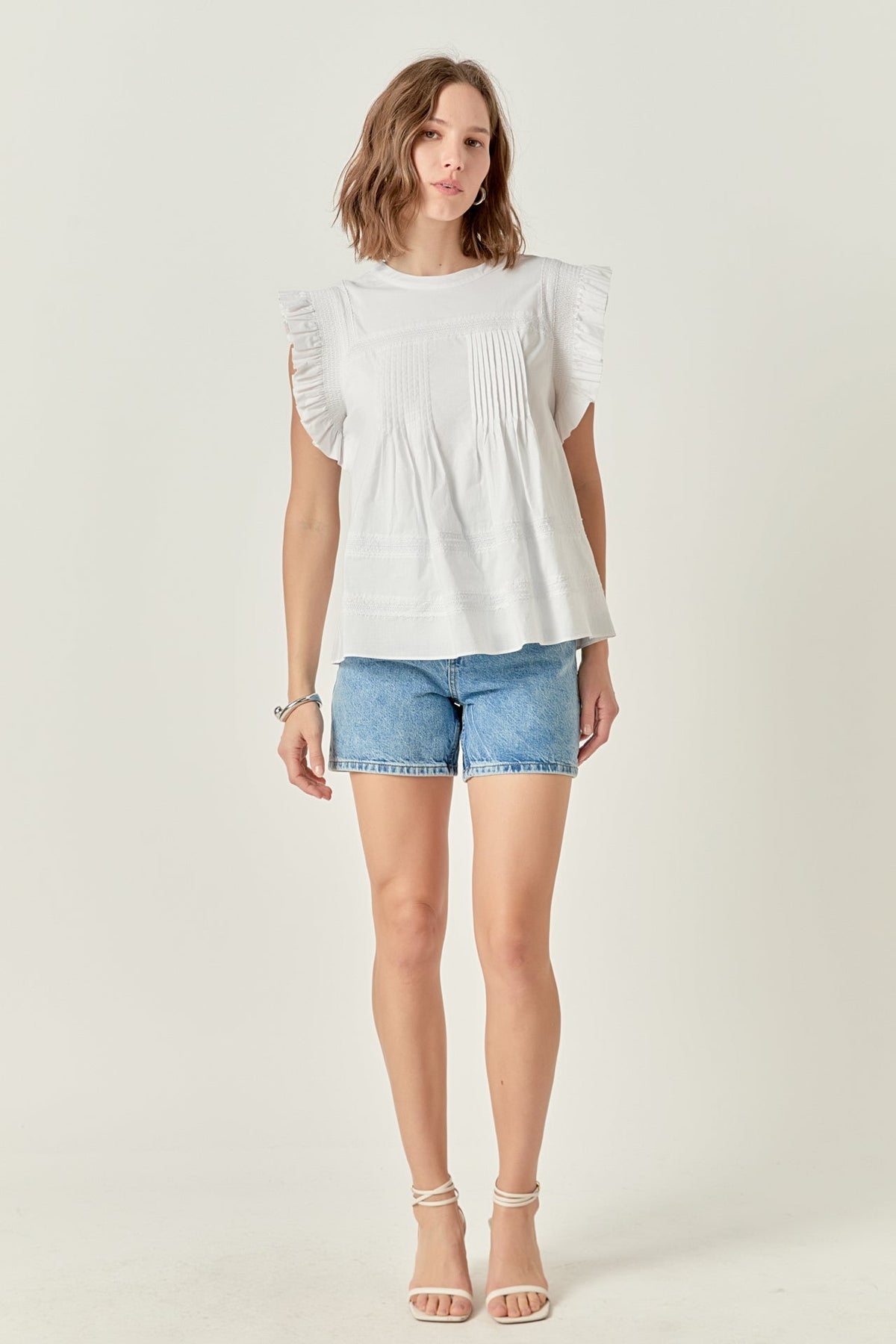 ENGLISH FACTORY - Trim Detail Ruffled Top - TOPS available at Objectrare
