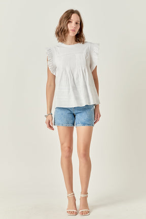 ENGLISH FACTORY - Trim Detail Ruffled Top - TOPS available at Objectrare