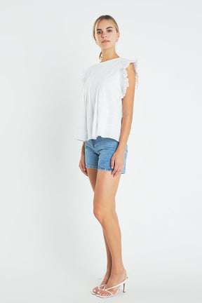 ENGLISH FACTORY - English Factory - Trim Detail Ruffled Top - TOPS available at Objectrare