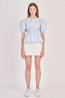 ENGLISH FACTORY - English Factory - Striped Puff Sleeve Top - TOPS available at Objectrare