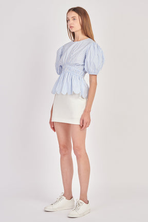 ENGLISH FACTORY - English Factory - Striped Puff Sleeve Top - TOPS available at Objectrare