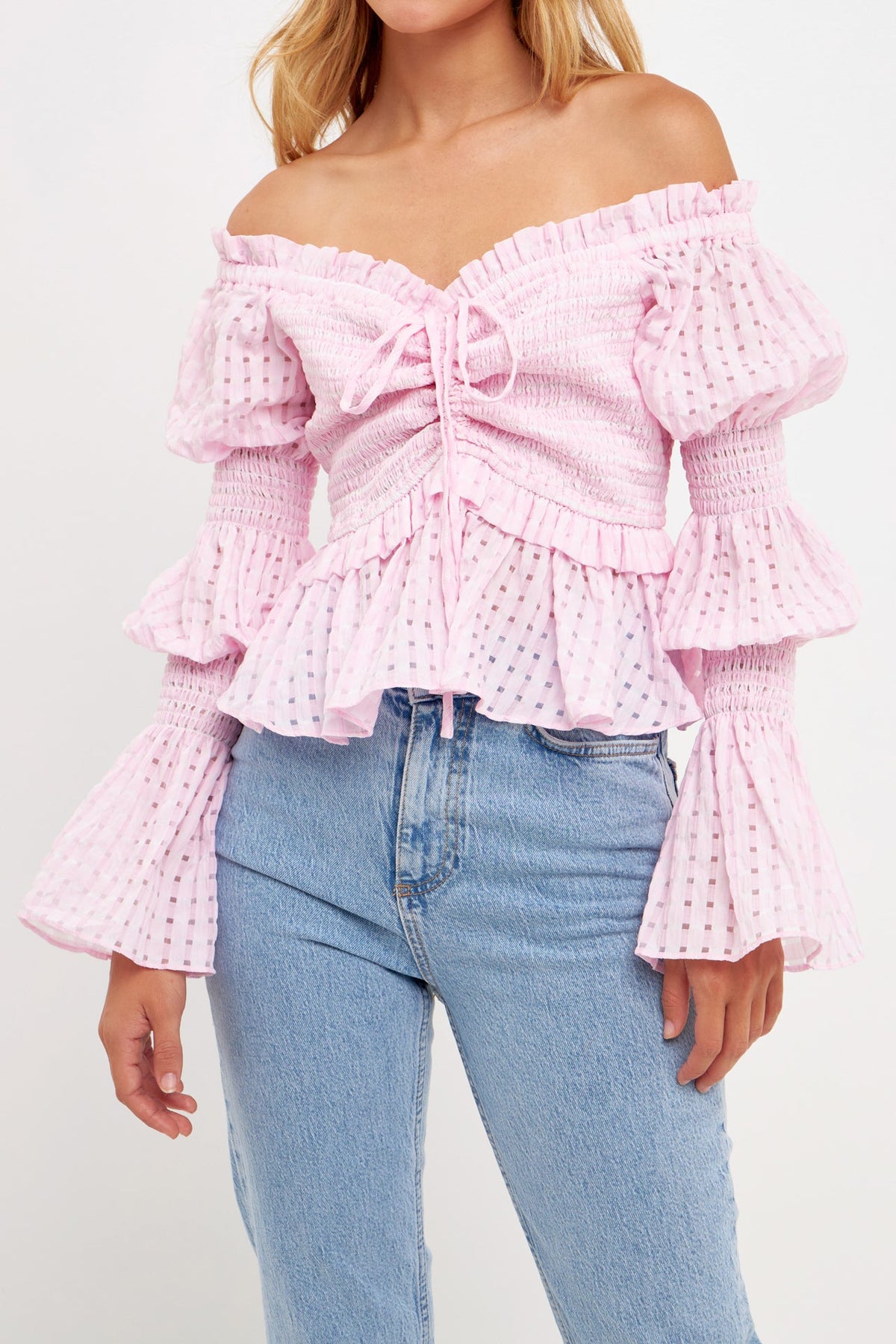 ENGLISH FACTORY - English Factory - Off the Shoulder Smocked Top - TOPS available at Objectrare