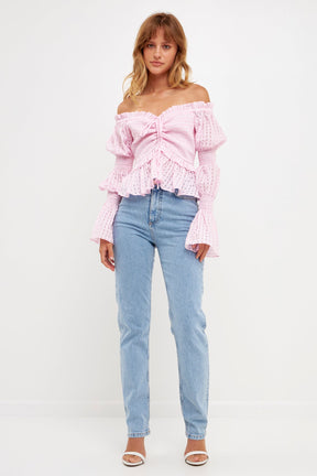 ENGLISH FACTORY - Off the Shoulder Smocked Top - TOPS available at Objectrare