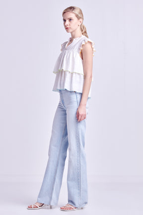 ENGLISH FACTORY - Colorblock Edge Tiered Top - TOPS available at Objectrare