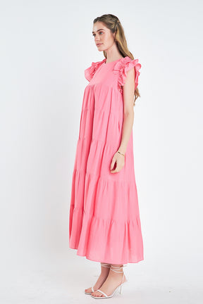 ENGLISH FACTORY - Tiered Ruffle Detail Maxi Dress - DRESSES available at Objectrare