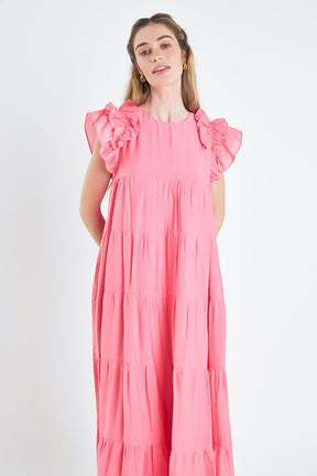 ENGLISH FACTORY - Tiered Ruffle Detail Maxi Dress - DRESSES available at Objectrare