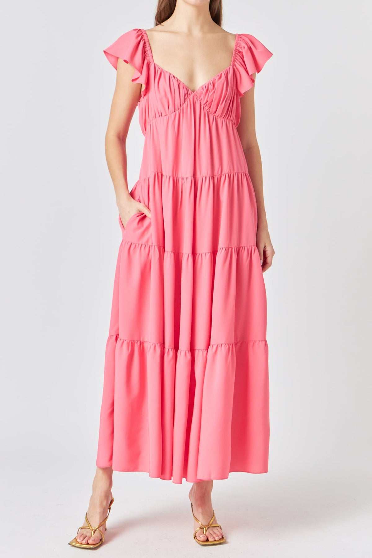 ENDLESS ROSE - Back Bow Tie Maxi Dress - DRESSES available at Objectrare