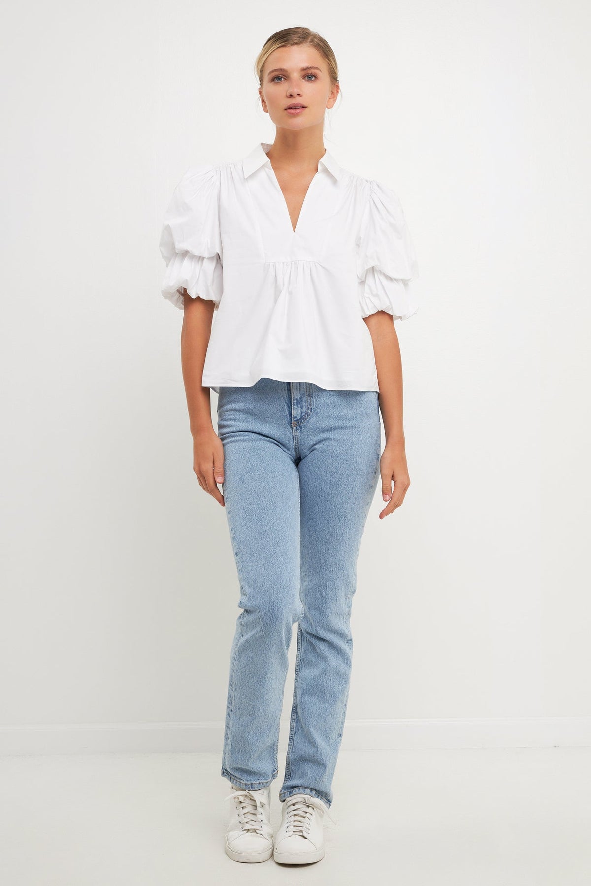 ENGLISH FACTORY - 2 Layers Puff Sleeve Top - TOPS available at Objectrare