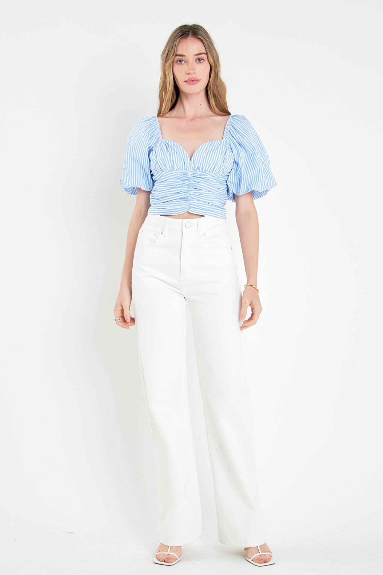 ENGLISH FACTORY - English Factory - Stripe Shirred Detail Top - TOPS available at Objectrare