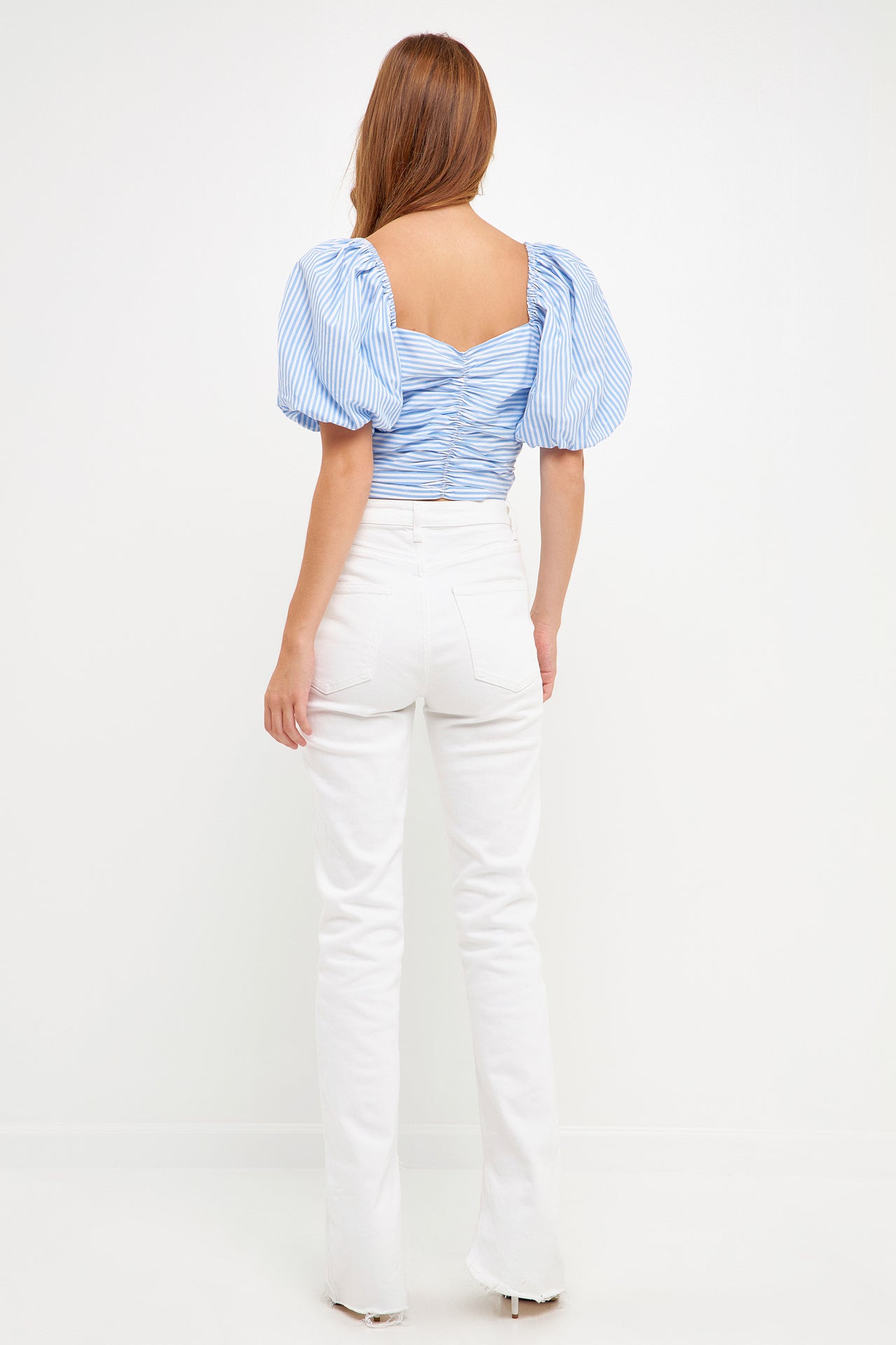 ENGLISH FACTORY - Stripe Shirred Detail Top - TOPS available at Objectrare