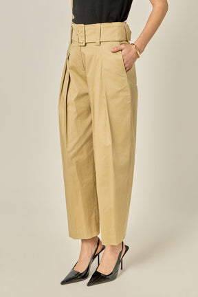 ENGLISH FACTORY - High Waist Belted Wide Leg Pants - PANTS available at Objectrare