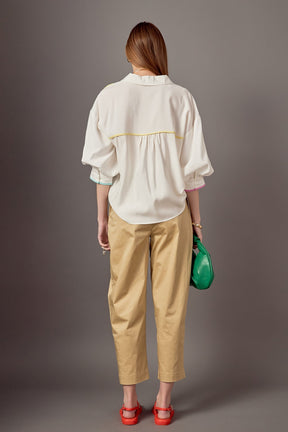 ENGLISH FACTORY - High Waist Belted Wide Leg Pants - PANTS available at Objectrare