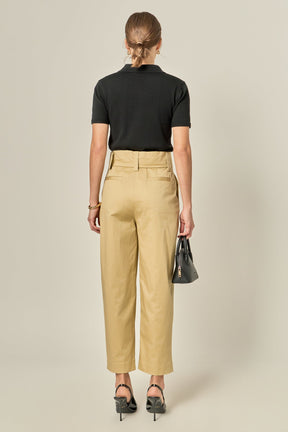 ENGLISH FACTORY - High Waist Belted Wide Leg Pants - PANTS available at Objectrare