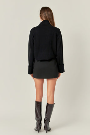 ENGLISH FACTORY - Color Block High-Waisted Skort - SKORTS available at Objectrare