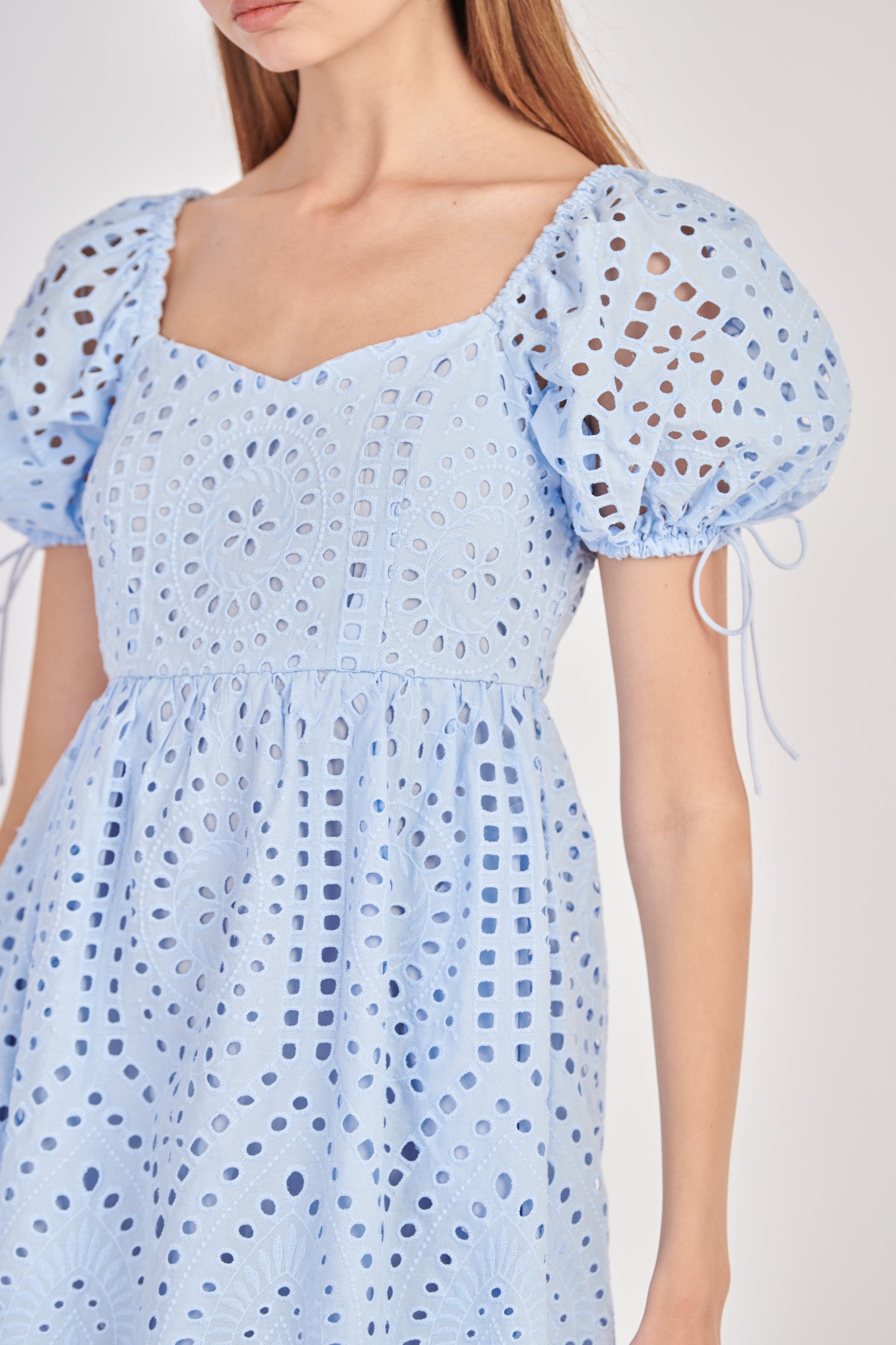 ENGLISH FACTORY - Eyelet Scallop Edge Mini Dress - DRESSES available at Objectrare