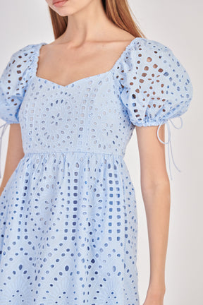 ENGLISH FACTORY - Eyelet Scallop Edge Mini Dress - DRESSES available at Objectrare