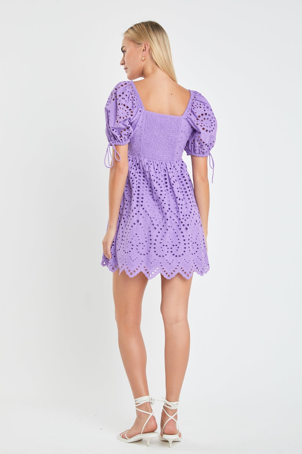 ENGLISH FACTORY - Eyelet Scallop Edge Mini Dress - DRESSES available at Objectrare