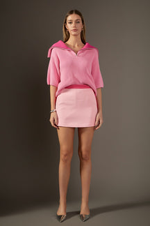 ENGLISH FACTORY - Colorblock Mini Skort - SKORTS available at Objectrare