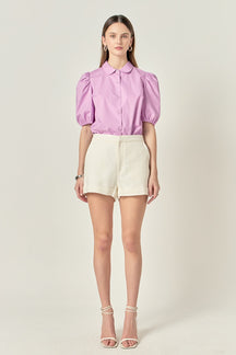 ENGLISH FACTORY - Peter Pan Collar Shirt - TOPS available at Objectrare