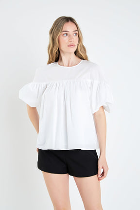 ENGLISH FACTORY - English Factory - Dropped Shoulder Puff Sleeve Top - TOPS available at Objectrare