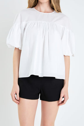 ENGLISH FACTORY - English Factory - Dropped Shoulder Puff Sleeve Top - TOPS available at Objectrare