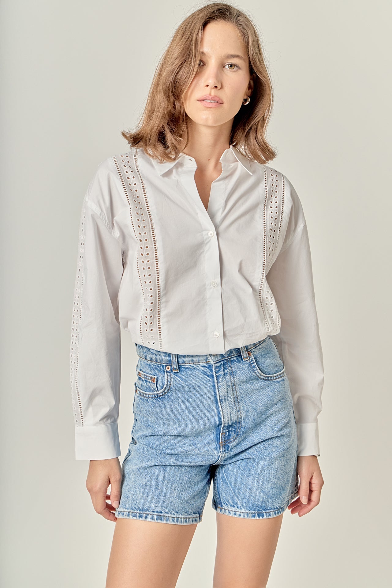 ENGLISH FACTORY - Embroidery Detail Shirt - TOPS available at Objectrare