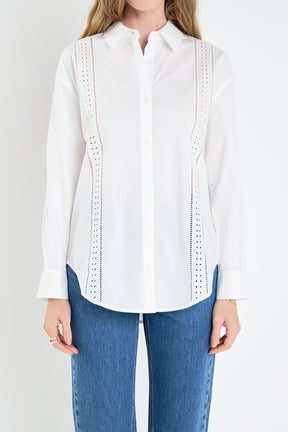 ENGLISH FACTORY - English Factory - Embroidery Detail Shirt - TOPS available at Objectrare