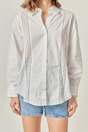 ENGLISH FACTORY - Embroidery Detail Shirt - TOPS available at Objectrare