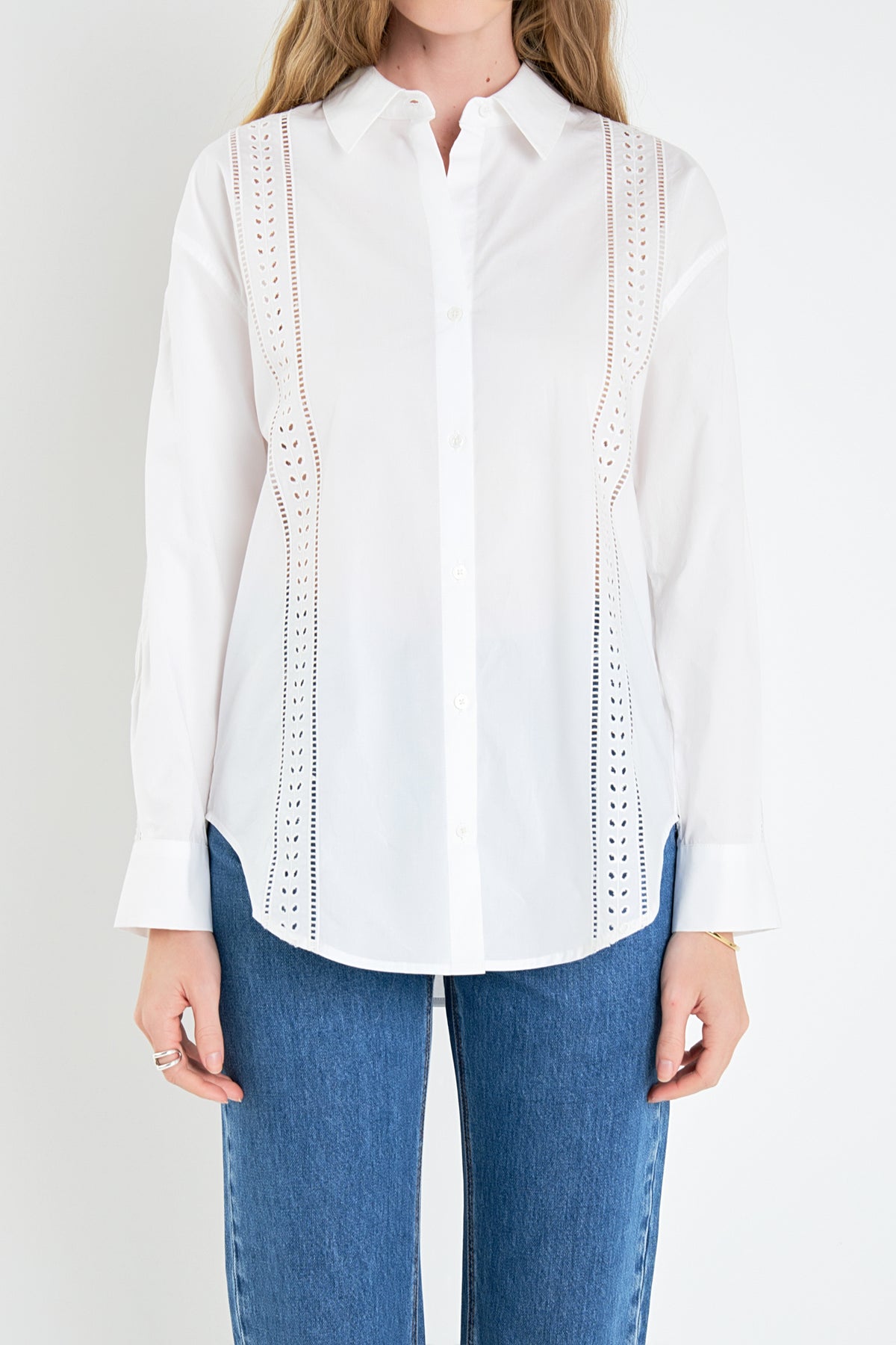 ENGLISH FACTORY - Embroidery Detail Shirt - TOPS available at Objectrare