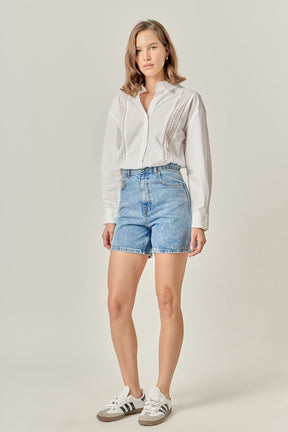 ENGLISH FACTORY - Embroidery Detail Shirt - TOPS available at Objectrare