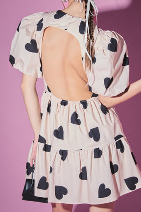 ENGLISH FACTORY - Heart Shape Back Cut Out Mini Dress - DRESSES available at Objectrare
