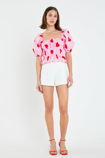 ENGLISH FACTORY - English Factory - Heart Shape Shirring Top - TOPS available at Objectrare