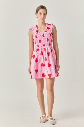 ENGLISH FACTORY - English Factory - Heart Shape Smocked Mini Dress - DRESSES available at Objectrare