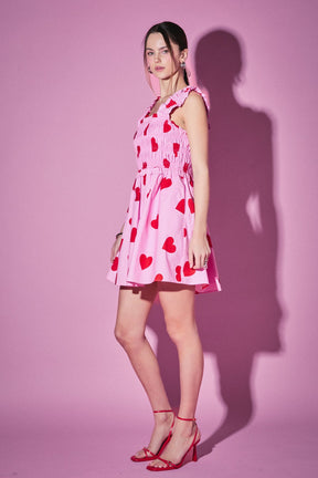 ENGLISH FACTORY - Heart Shape Smocked Mini Dress - DRESSES available at Objectrare