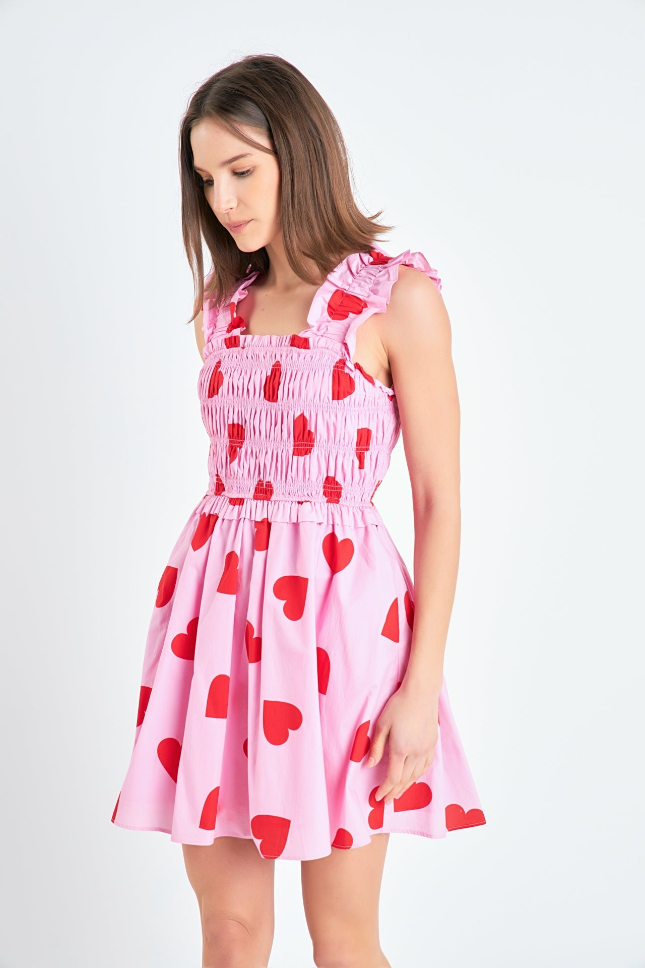 ENGLISH FACTORY - English Factory - Heart Shape Smocked Mini Dress - DRESSES available at Objectrare