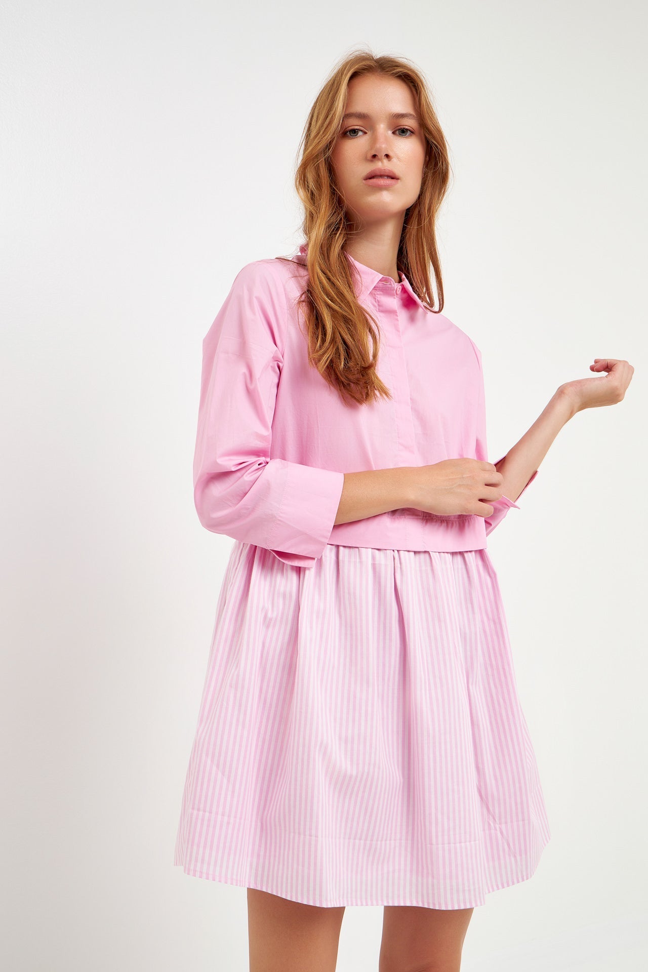 ENGLISH FACTORY - Stripe Contrast Shirt Mini Dress - DRESSES available at Objectrare
