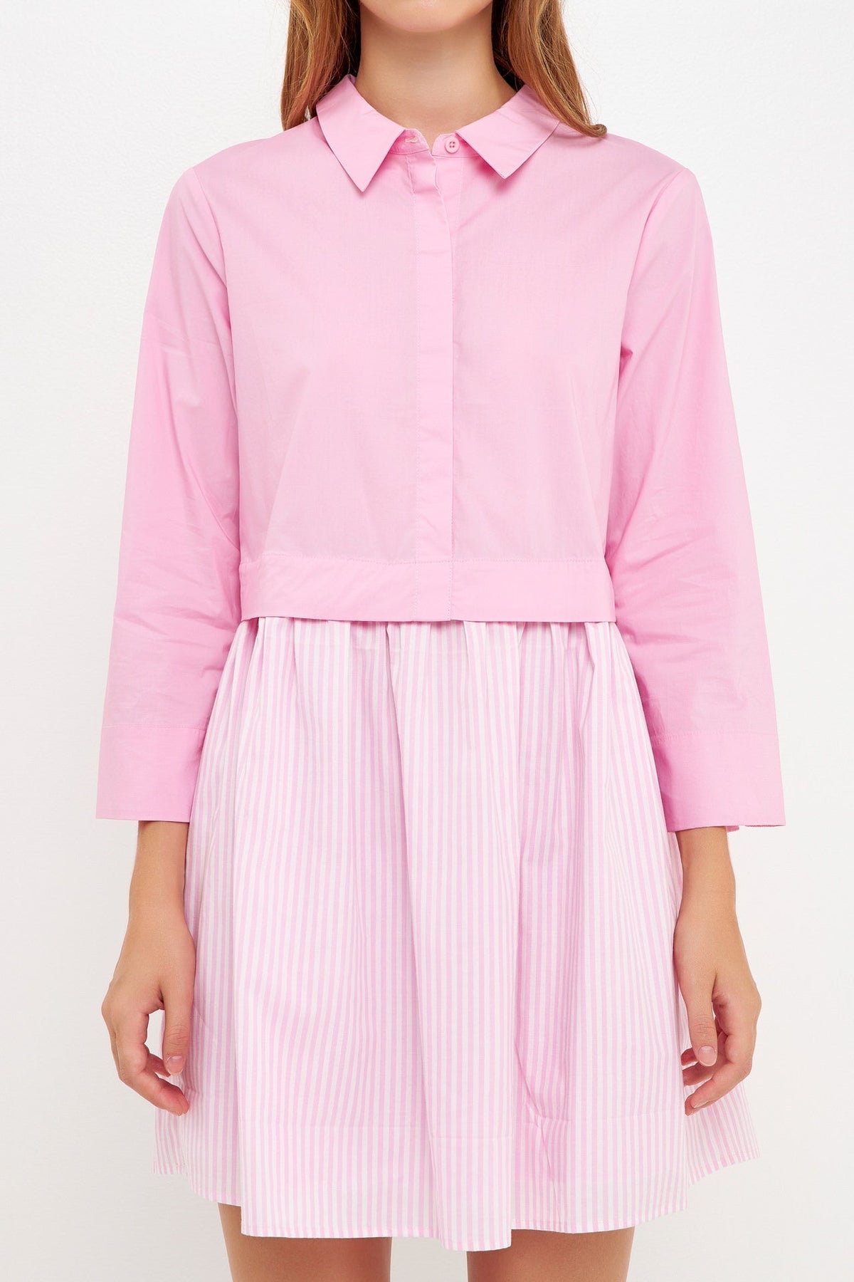 ENGLISH FACTORY - Stripe Contrast Shirt Mini Dress - DRESSES available at Objectrare