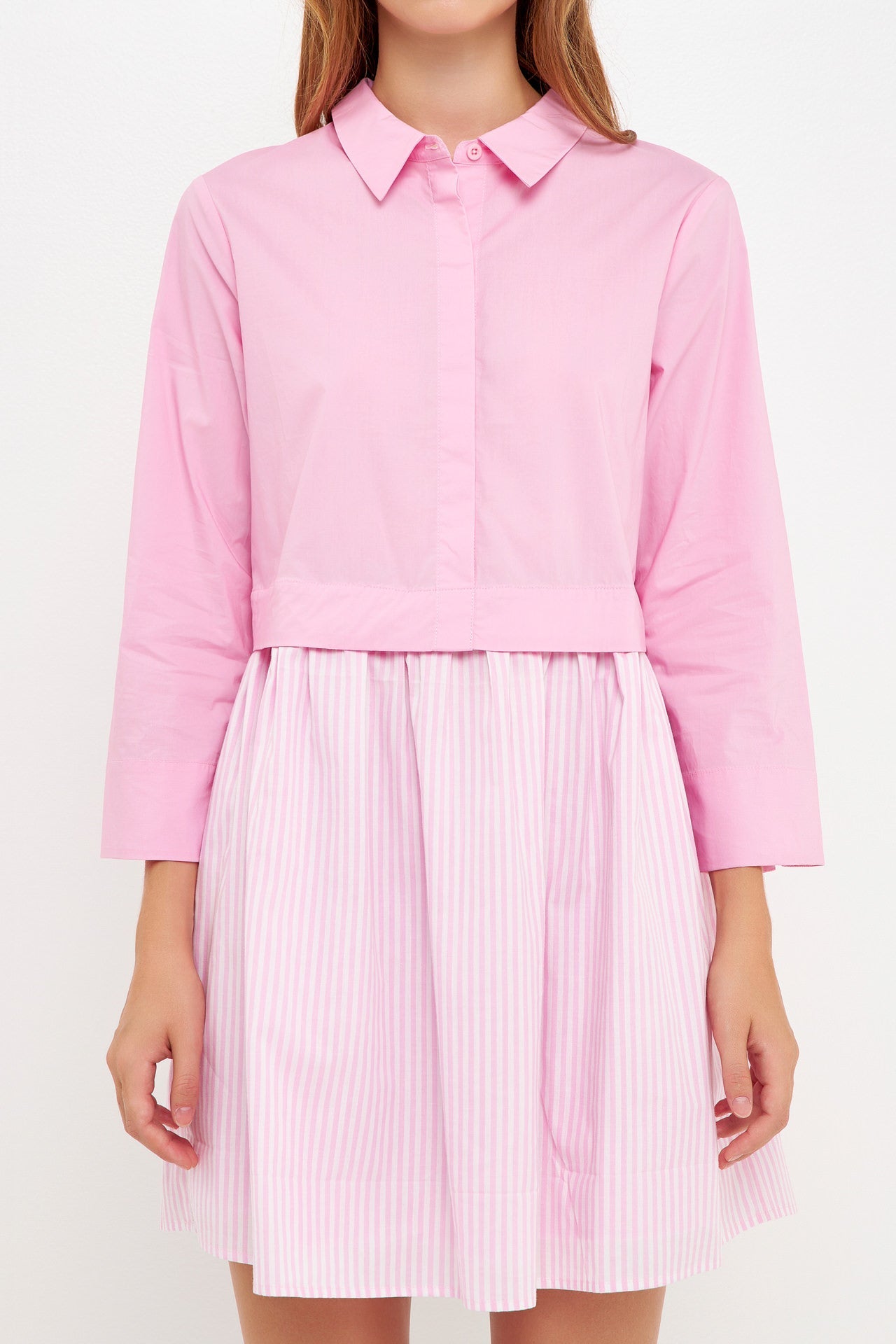 ENGLISH FACTORY - Stripe Contrast Shirt Mini Dress - DRESSES available at Objectrare